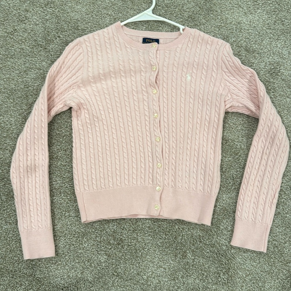 Baby pink Polo Ralph Lauren cardigan
